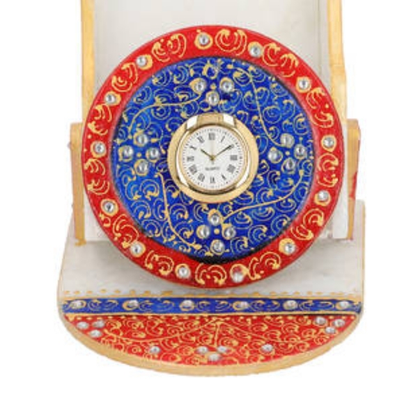 Marble Clock Phone Holder - Red and Blue - Picture 4 of 7